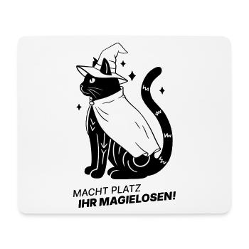 Macht Platz ihr Magielosen! – Schwarze Katze Hexe - Mousepad (Querformat) - Weiß - Vorne
