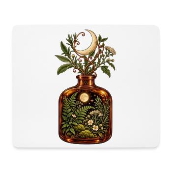 Mondbeschienener Botanischer Trankflaschen-Cottagecore - Mousepad (Querformat) - Weiß - Vorne
