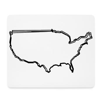 USA-Karte handgezeichnet - Mousepad (Querformat) - Weiß - Vorne