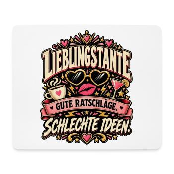 LieblingsTante: Gute Ratschläge Schlechte Ideen - Mousepad (Querformat) - Weiß - Vorne