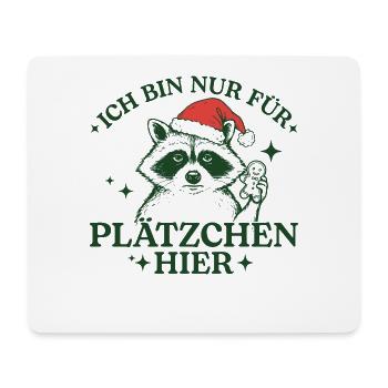 Weihnachten Waschbär Nur für Plätzchen hier - Mousepad (Querformat) - Weiß - Vorne
