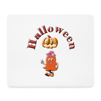 Halloween Freudiger Geist-Kürbis - Mousepad (Querformat) - Weiß - Vorne