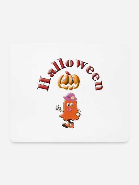 Halloween Freudiger Geist-Kürbis - Mousepad (Querformat) - Weiß