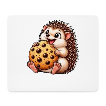 Igel mit Keks Süßigkeit Nachtisch Cartoon - Mousepad (Querformat) - Weiß - Vorne