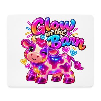 Glow in the Barn – Kawaii Gummy Cow - Mousepad (Querformat) - Weiß - Vorne
