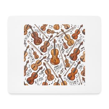 Violine Noten Geige Geiger Geigerin Muster - Mousepad (Querformat) - Weiß - Vorne