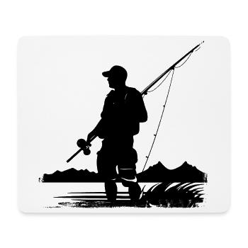 Angeln Skizze - Mousepad (Querformat) - Weiß - Vorne