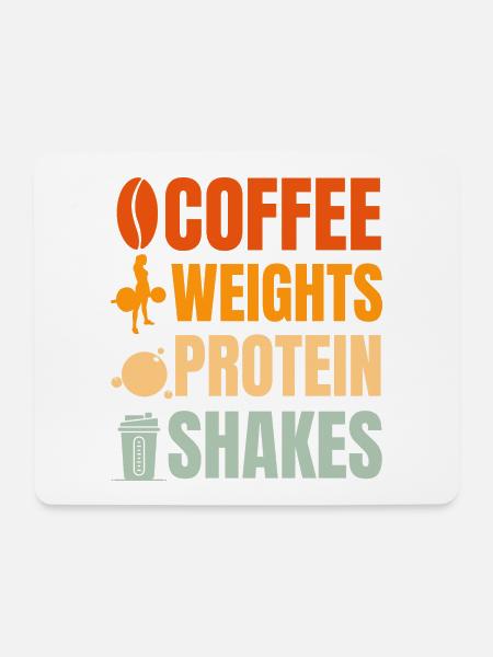 Kaffee Gewichte Protein Shakes Design - Mousepad (Querformat) - Weiß