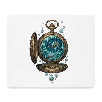 Magische Taschenuhr – Ozean Zeit Kunst - Mousepad (Querformat) - Weiß - Vorne