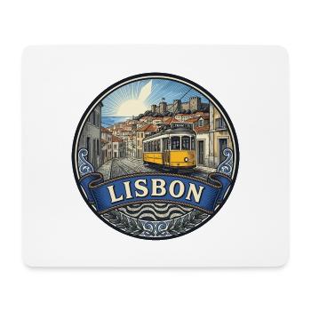 Lissabon Portugal Reiseabzeichen Tram 28 Souvenir - Mousepad (Querformat) - Weiß - Vorne