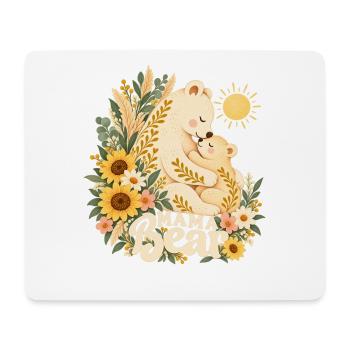 Boho Sonnenblumen-Mama-Leben Süße Mama-Bär - Mousepad (Querformat) - Weiß - Vorne
