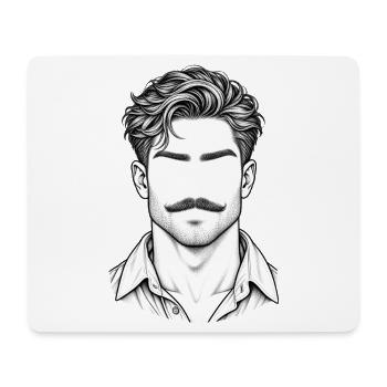 Vintage Schnurrbart Porträt Mann - Mousepad (Querformat) - Weiß - Vorne