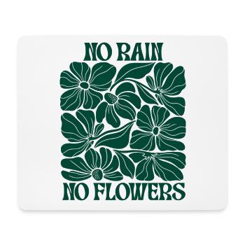No Rain No Flowers – Retro Blumen Boho Motivation - Mousepad (Querformat) - Weiß - Vorne