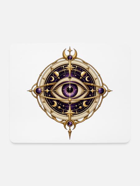 Sternenauge Mandala Orbit - Mousepad (Querformat) - Weiß