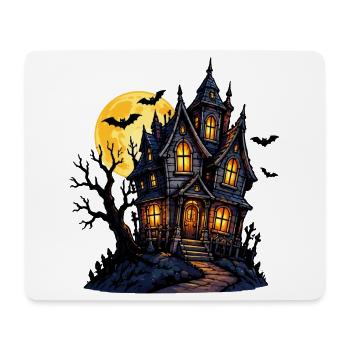 Spukhaus unter Vollmond - Mousepad (Querformat) - Weiß - Vorne