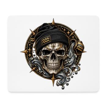 Wassermann Sternzeichen – Mystischer Zodiac Skull - Mousepad (Querformat) - Weiß - Vorne