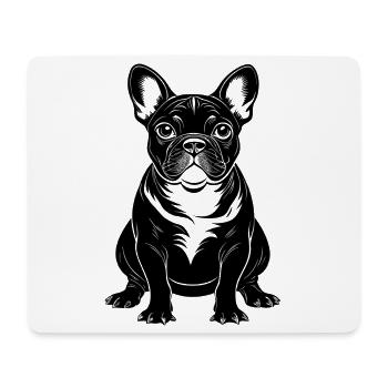 Französischer Bulldoggensitz - Mousepad (Querformat) - Weiß - Vorne