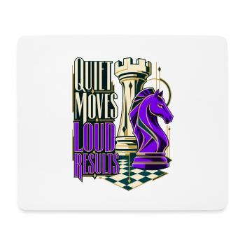 Leise Züge Laute Ergebnisse: Schach - Mousepad (Querformat) - Weiß - Vorne