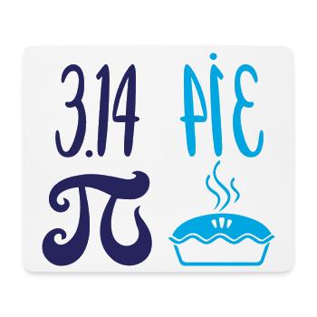 Pi und Kuchen: Mathematik-Witz - Mousepad (Querformat) - Weiß - Vorne