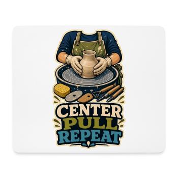 CENTER PULL REPEAT - Mousepad (Querformat) - Weiß - Vorne