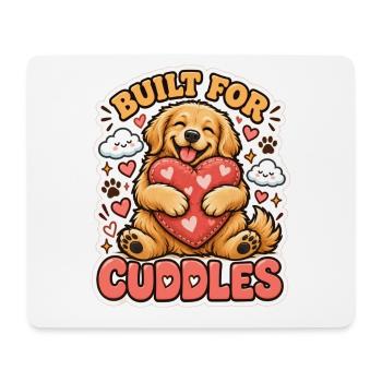 Built for Cuddles – Knuddel-Hund mit Herz - Mousepad (Querformat) - Weiß - Vorne
