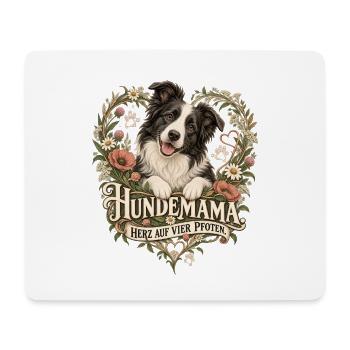 Hundemama: Herz auf vier Pfoten - Mousepad (Querformat) - Weiß - Vorne