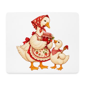 Baka Gans mit Enkel – Omas Marmelade - Mousepad (Querformat) - Weiß - Vorne