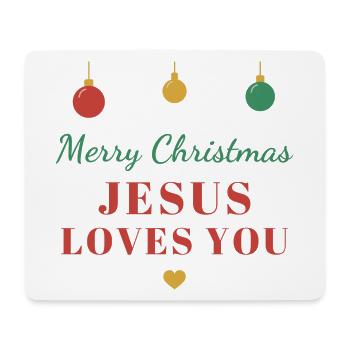 Merry Christmas – Jesus Loves You - Mousepad (Querformat) - Weiß - Vorne