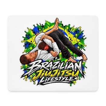 Brazilian Jiu-Jitsu Lebensstil – Triangle Choke BJJ - Mousepad (Querformat) - Weiß - Vorne