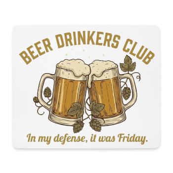 BEER DRINKERS CLUB Bier Spruch Witzig - Mousepad (Querformat) - Weiß - Vorne