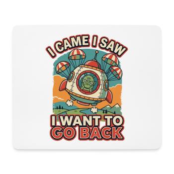 I Want To Go Back Alien UFO Retro Druck - Mousepad (Querformat) - Weiß - Vorne