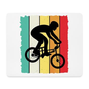BMX Fahrer Kinder Fahrrad Shirt - Mousepad (Querformat) - Weiß - Vorne