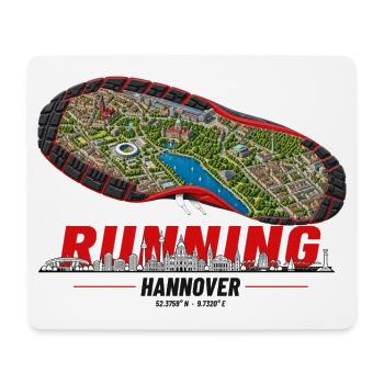 Running Hannover Laufschuh Stadtkarte - hell - Mousepad (Querformat) - Weiß - Vorne