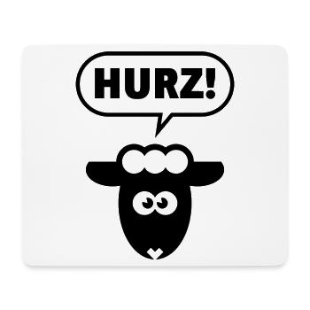 Hurz! (Lamm / Black / Lustig / Total Normal / POS) - Mousepad (Querformat) - Weiß - Vorne