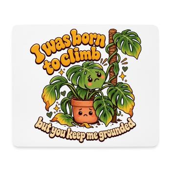 "I was born to climb" - Mousepad (Querformat) - Weiß - Vorne