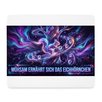 Neon-Eichhörnchen im Galaxienfluss - Mousepad (Querformat) - Weiß - Vorne