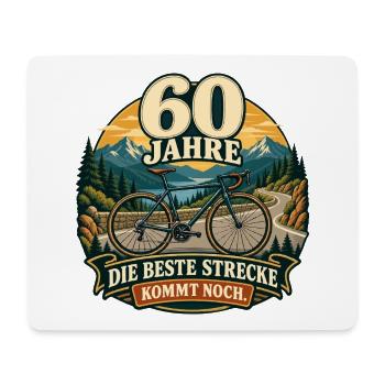 60 Jahre Die beste Strecke kommt noch - Mousepad (Querformat) - Weiß - Vorne