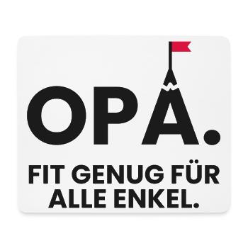 Fitter Opa am Berg für alle Enkel - Mousepad (Querformat) - Weiß - Vorne