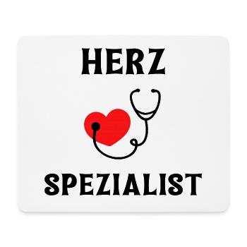 Herzspezialist mit Herz und Stethoskop - Mousepad (Querformat) - Weiß - Vorne