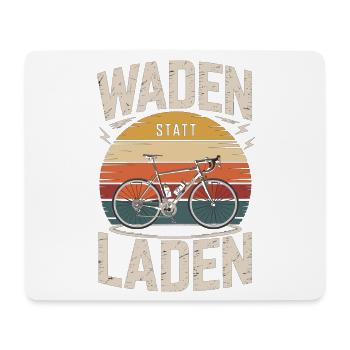 Waden statt Laden Radsport Geschenkidee - Mousepad (Querformat) - Weiß - Vorne