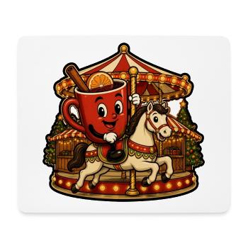 Glühwein Tasse Karussell Pferd Retro Comic T-Shirt - Mousepad (Querformat) - Weiß - Vorne