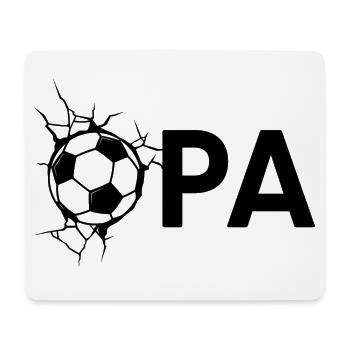 Opa mit Fußball – Schwarz - Mousepad (Querformat) - Weiß - Vorne