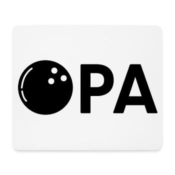 Opa mit Bowlingkugel – Schwarz - Mousepad (Querformat) - Weiß - Vorne