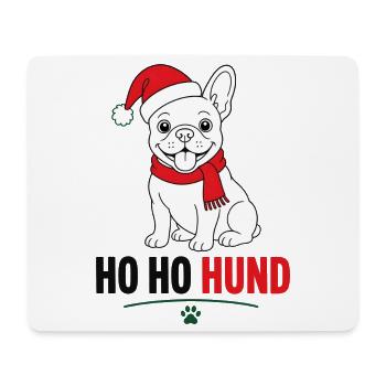 Weihnachts-Hund im Santa-Look - Mousepad (Querformat) - Weiß - Vorne