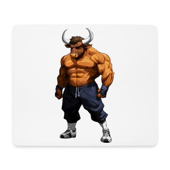 Sport Tiere Stier - Mousepad (Querformat) - Weiß - Vorne