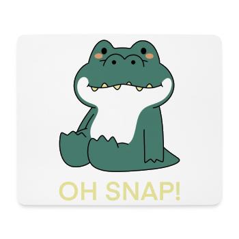 Oh Snap Krokodil Niedlich Cartoon Wortspiel - Mousepad (Querformat) - Weiß - Vorne