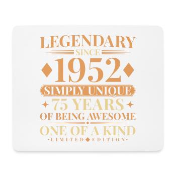 75th Birthday Simply Unique Jahrgang 1952 - Mousepad (Querformat) - Weiß - Vorne