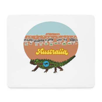 Australien-Landschaft mit Krokodil und Ameise - Mousepad (Querformat) - Weiß - Vorne