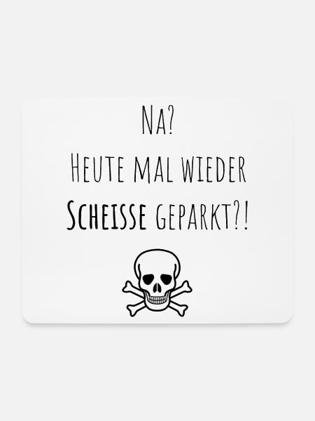 Scheisse geparkt Falschparker Parker Auto Radweg - Mousepad (Querformat) - Weiß