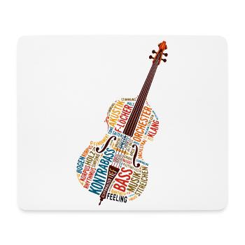 Kontrabass Wortwolke Jazz Orchester Bass Feeling - Mousepad (Querformat) - Weiß - Vorne